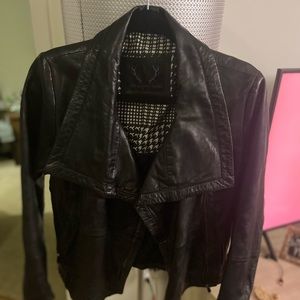 Bod & Christensen Black Leather Motorcycle Jacket